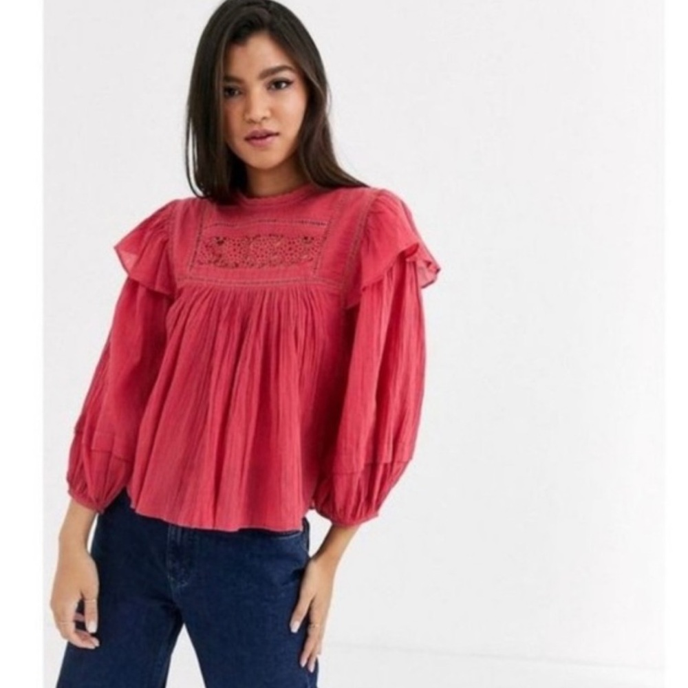 Free People Eyelet Lace Top